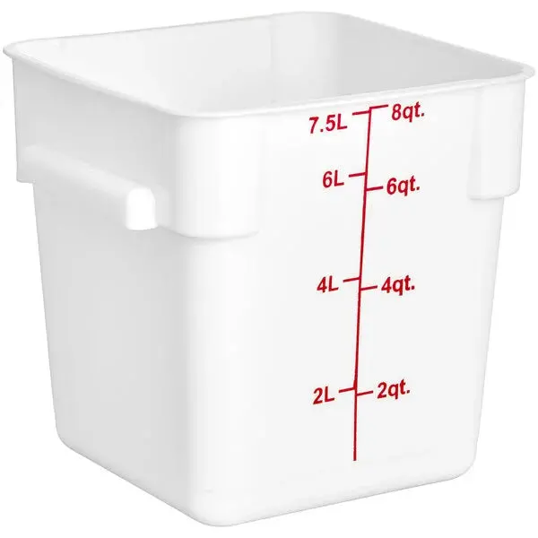 Choice 8 Qt. Square Food Storage Container | White 1