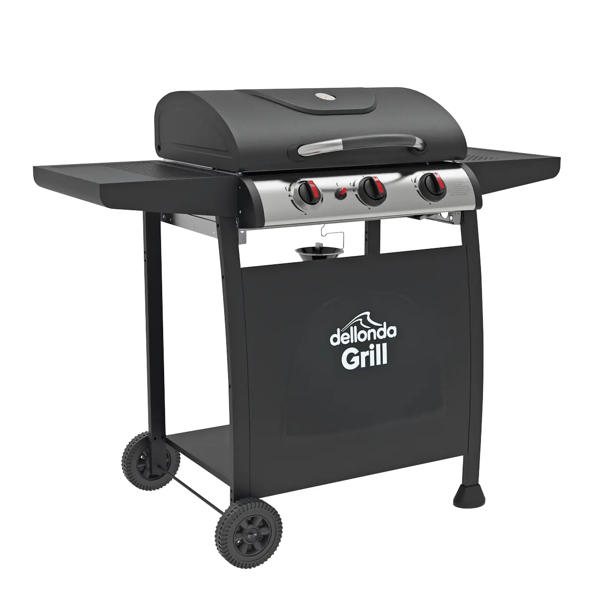 Dellonda 3 Burner Gas Bbq Grill With Piezo Ignition & Thermometer Dg14 1