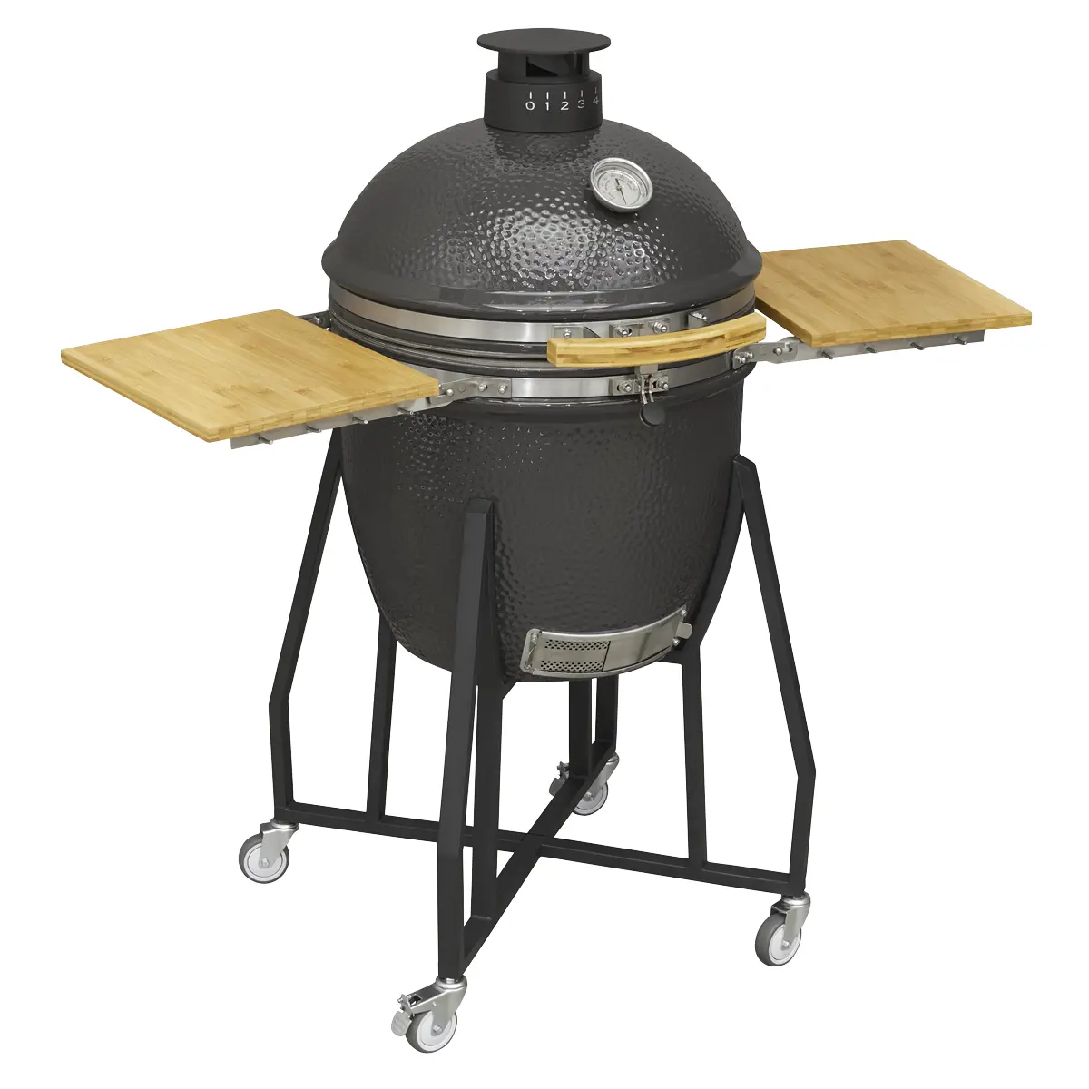 Dellonda Deluxe 22"(56Cm) Ceramic Kamado Style Bbq With Wheeled Stand Dg159 1