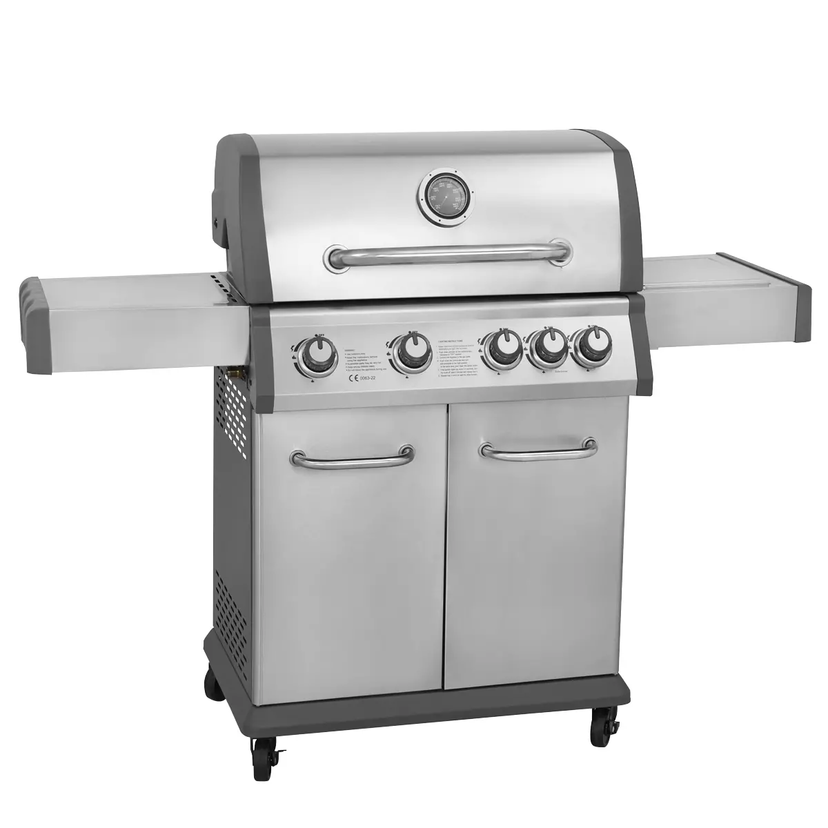 Dellonda 4+1 Burner Deluxe Gas Bbq Grill With Piezo Ignition & Thermometer - Stainless Steel Dg17 1