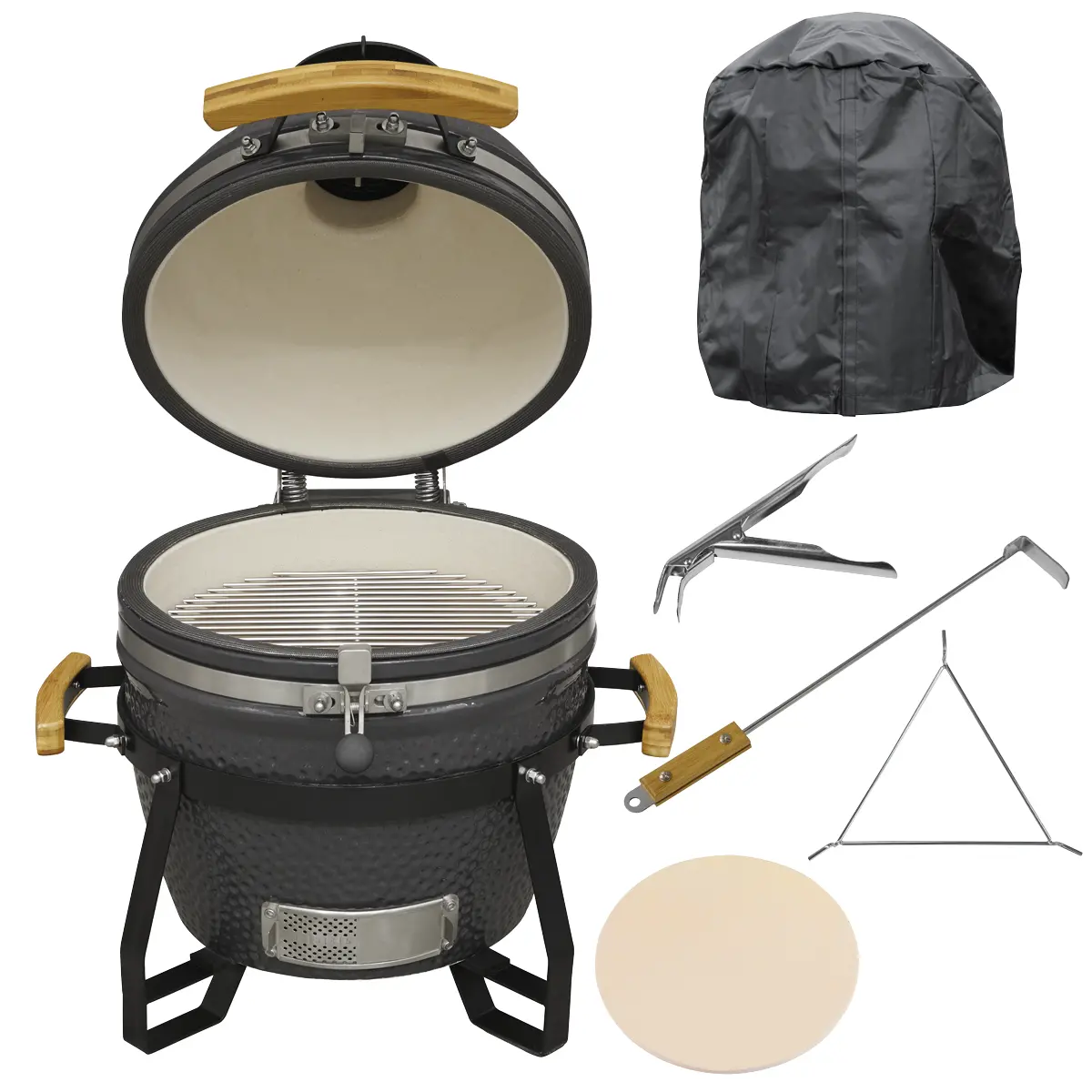 Dellonda Deluxe 1640Cm Ceramic Kamado Style Bbq Cover Grid Gripper Heat Deflect… 1