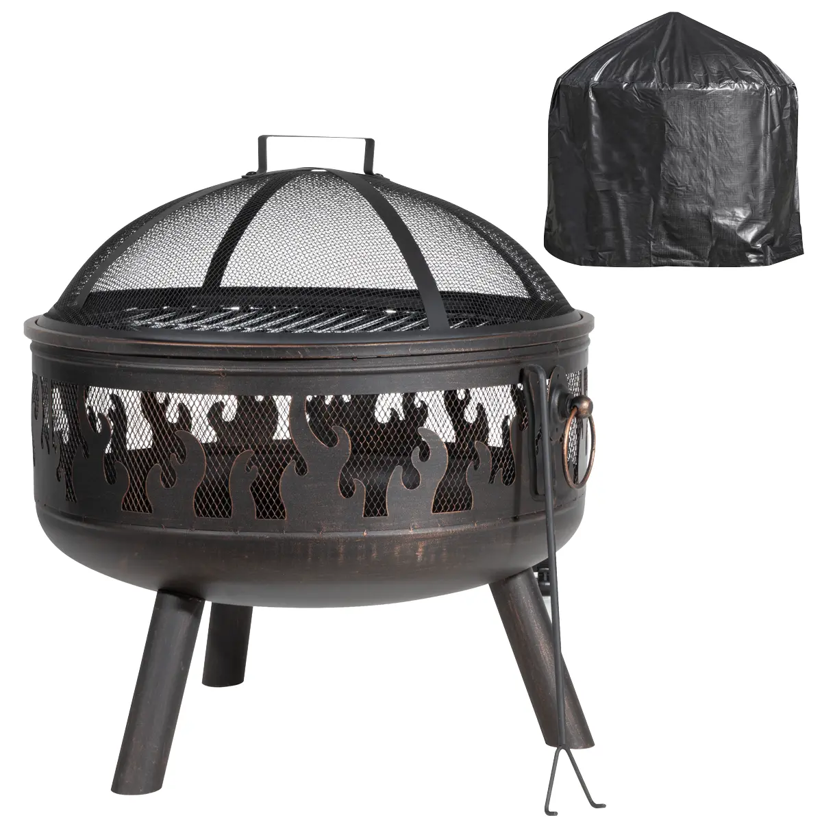 Dellonda Deluxe 24 Fire Pit Fireplace Outdoor Patio Heater Decoration Rings Sup… 1