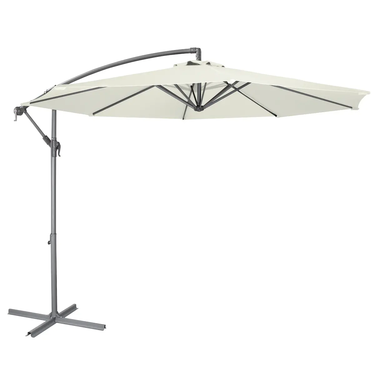 Dellonda Banana Parasol With Cover 3M - Cream Dg265 1