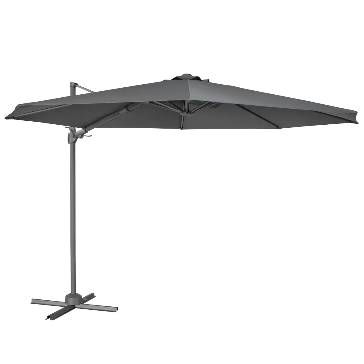 Dellonda Cantilever Parasol With 360° Rotation, Tilt & Cover 3M - Grey Dg267 1