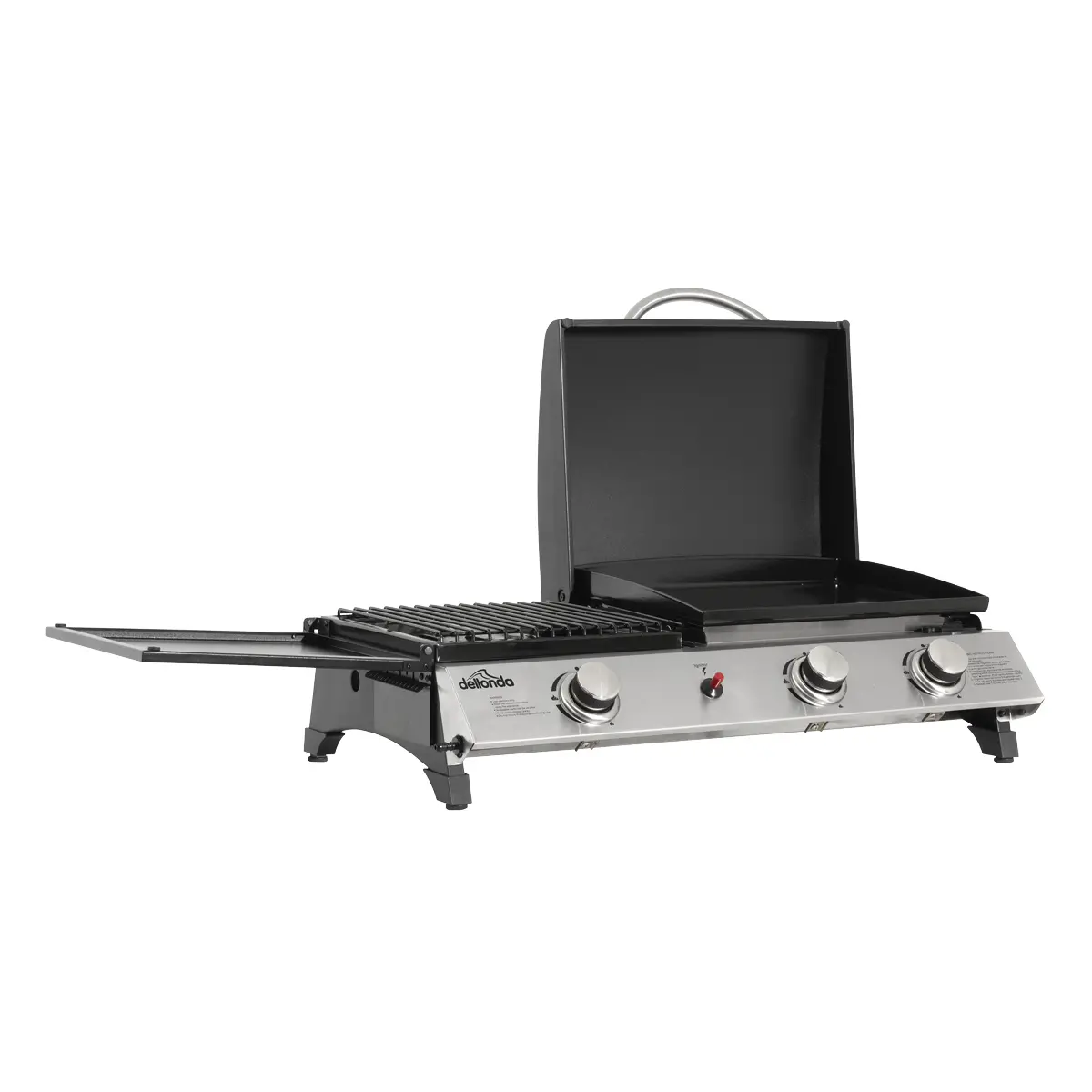 Dellonda 3 Burner Stainless Steel Portable Gas Plancha/Grill 8.5Kw Dg276 1