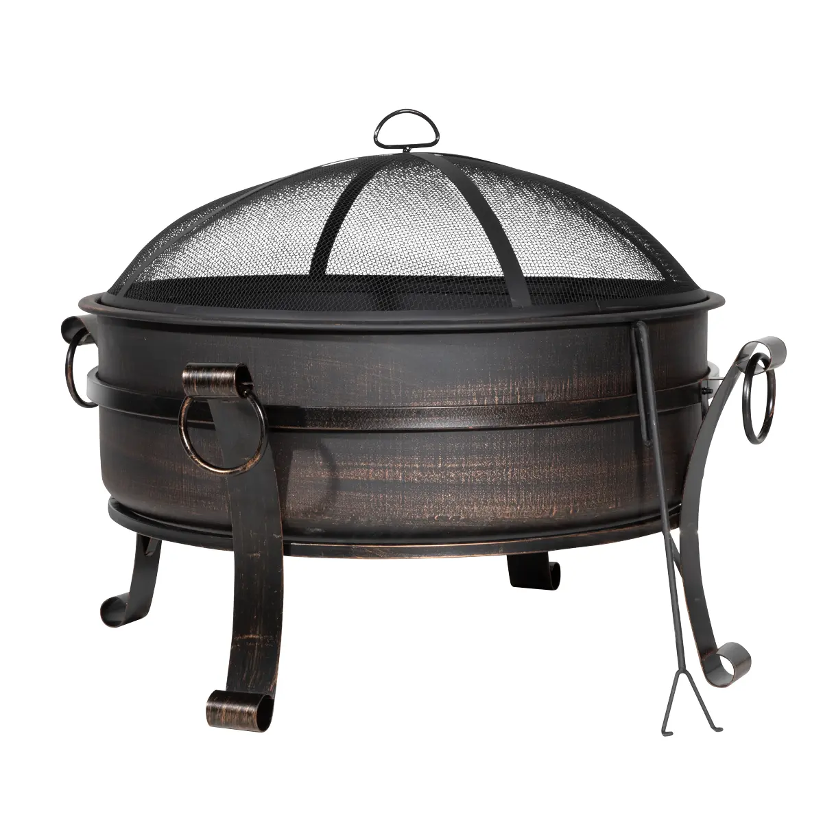 Dellonda 76Cm Deluxe 2-In-1 Outdoor Fire Pit & Coffee Table Antique Bronze Effect Dg42 1