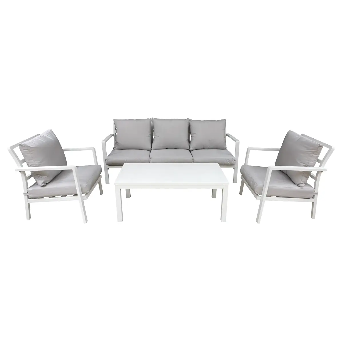 Dellonda Kyoto Aluminium Outdoor Sofa & Coffee Table Set 4Pc Dg52 1