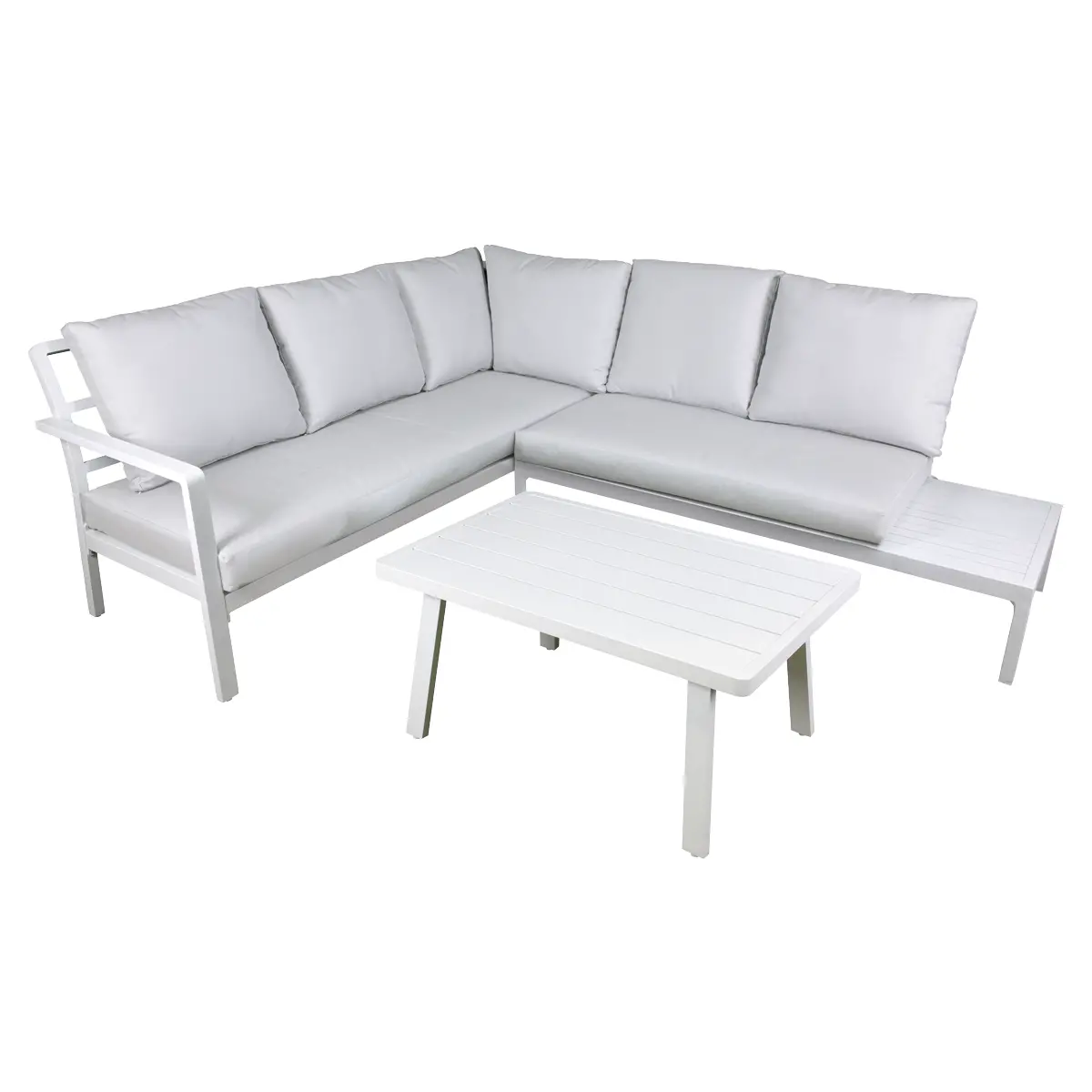 Dellonda Kyoto Aluminium Outdoor Corner Sofa & Coffee Table Set 3Pc Dg53 1
