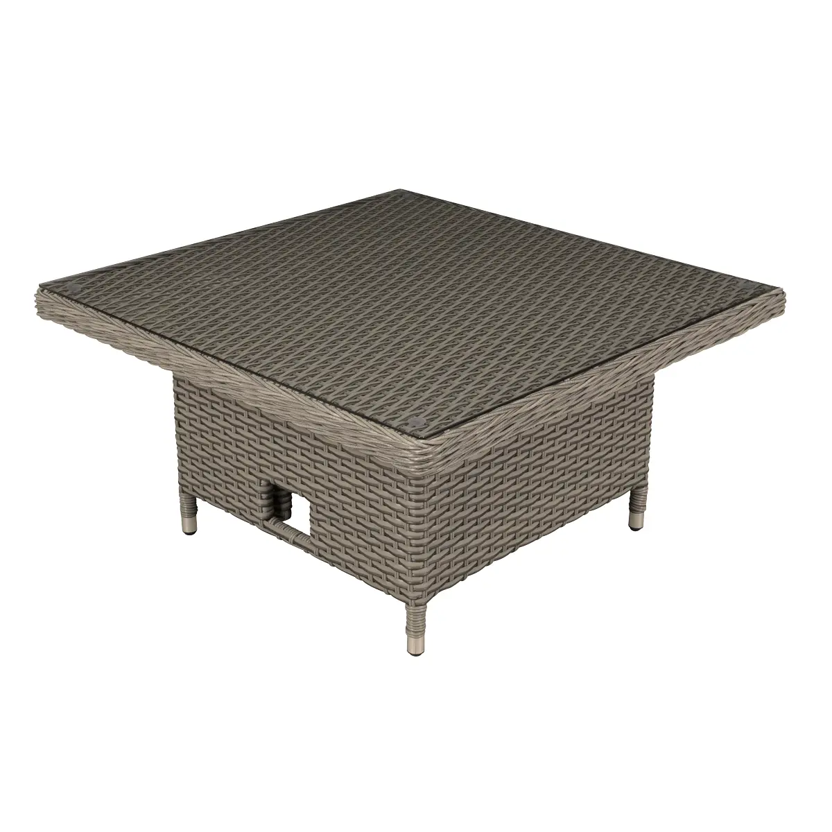 Dellonda Chester Rattan Wicker Adjustable-Height Outdoor Dining Table Dg73 1