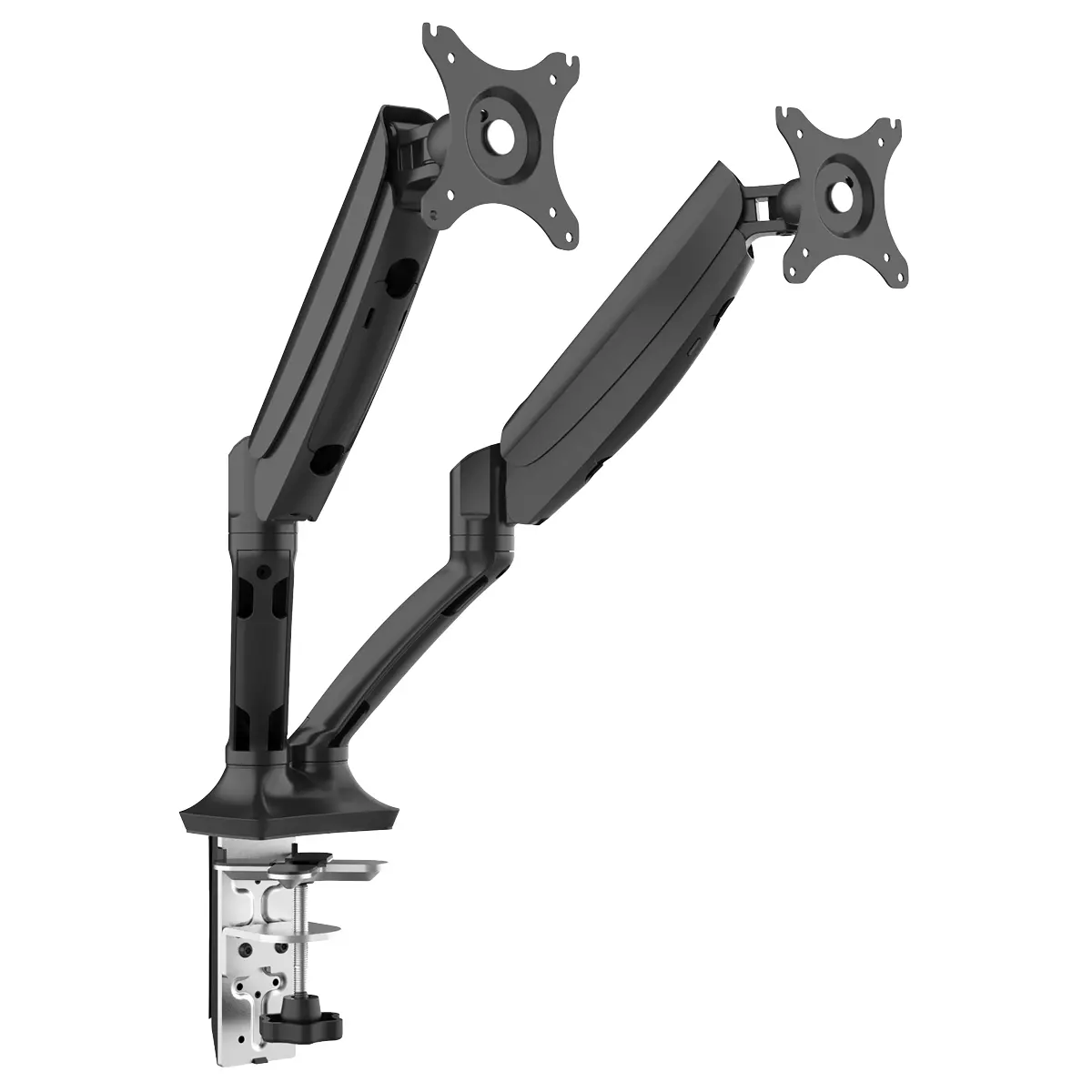 Dellonda Adjustable Double Monitor Arm With 360° Rotation - Black Dh25 1