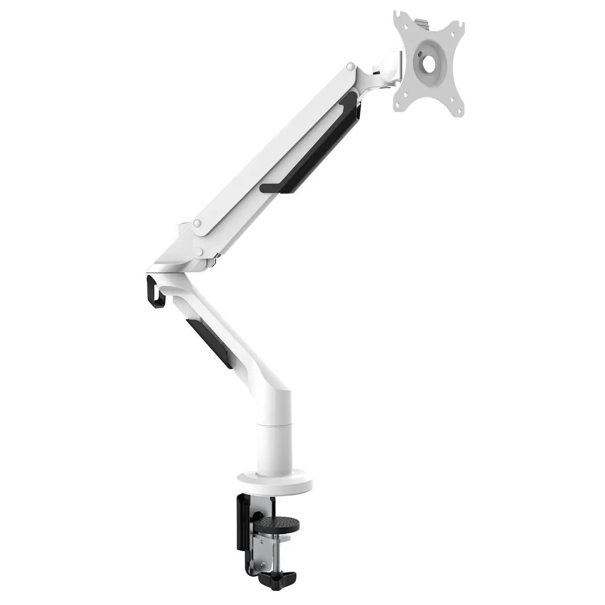 Dellonda Adjustable Single Monitor Arm With 360° Rotation - White Dh26 1