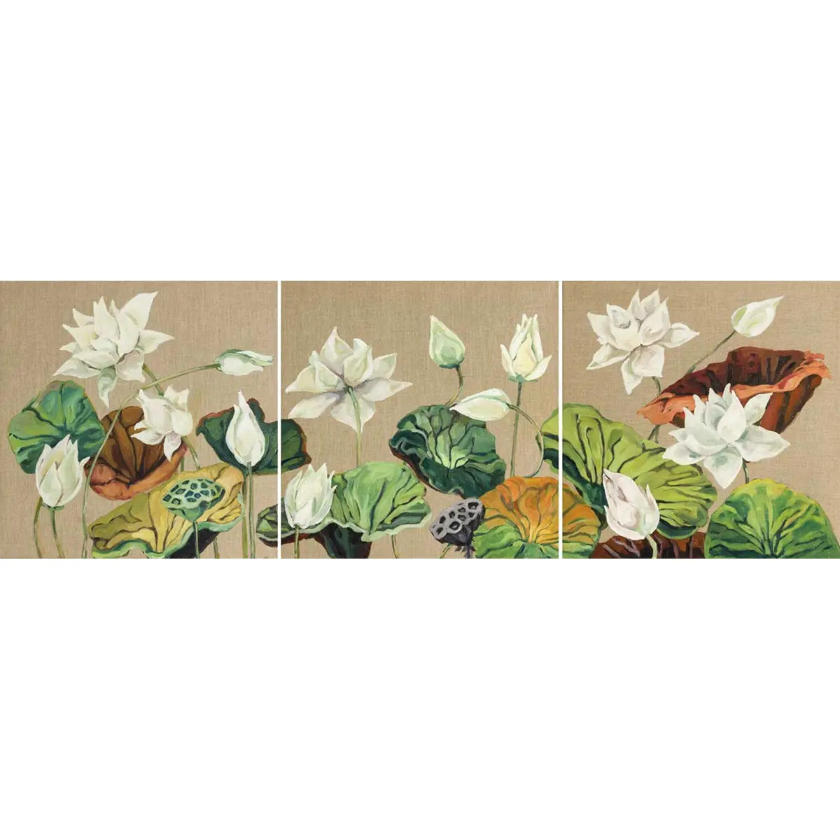 Lotus Flowers (Triptych) 1