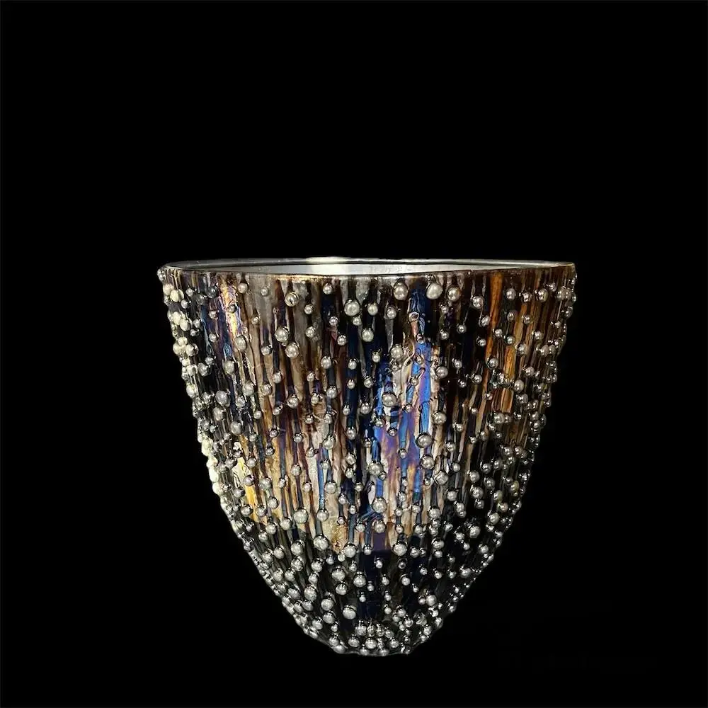 Glass Drops Metal Vase 1