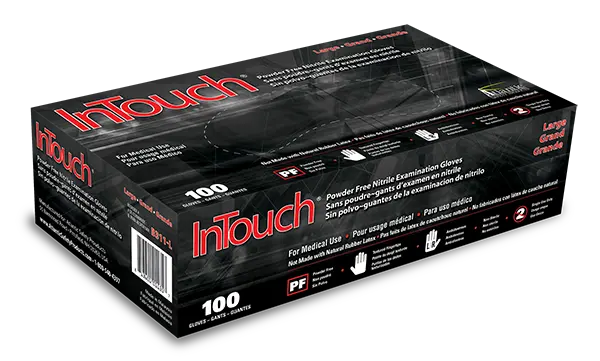 Intouch Black Nitrile Gloves 1