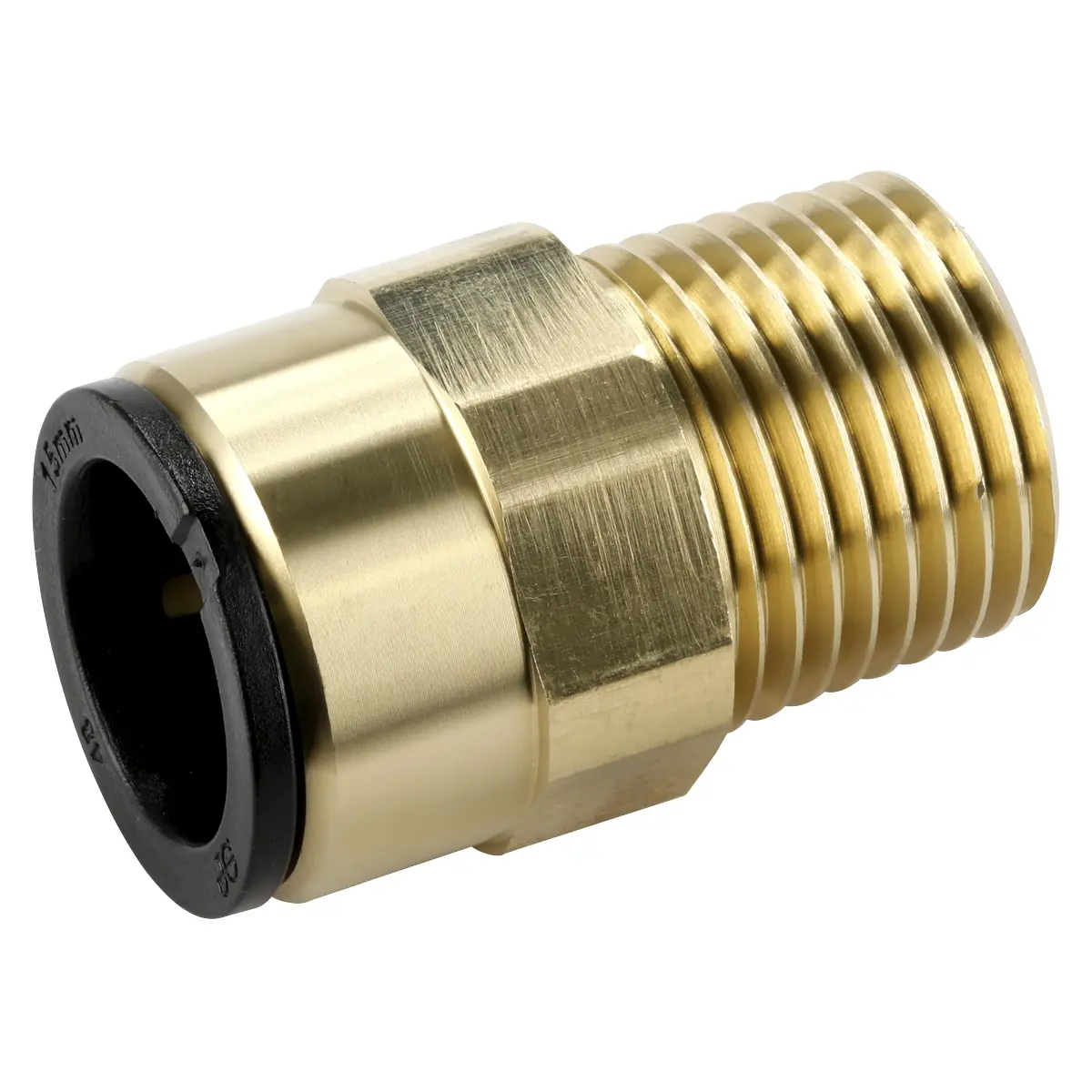 John Guest® Brass Straight Adaptor 15Mm X 1/2"Bspt Cas15bsa 1