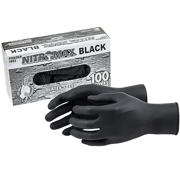 Nitromax Black Nitrile Gloves 100 Ct 1