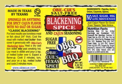 Obie Cue’S Salt-Free Blackening Spice 1