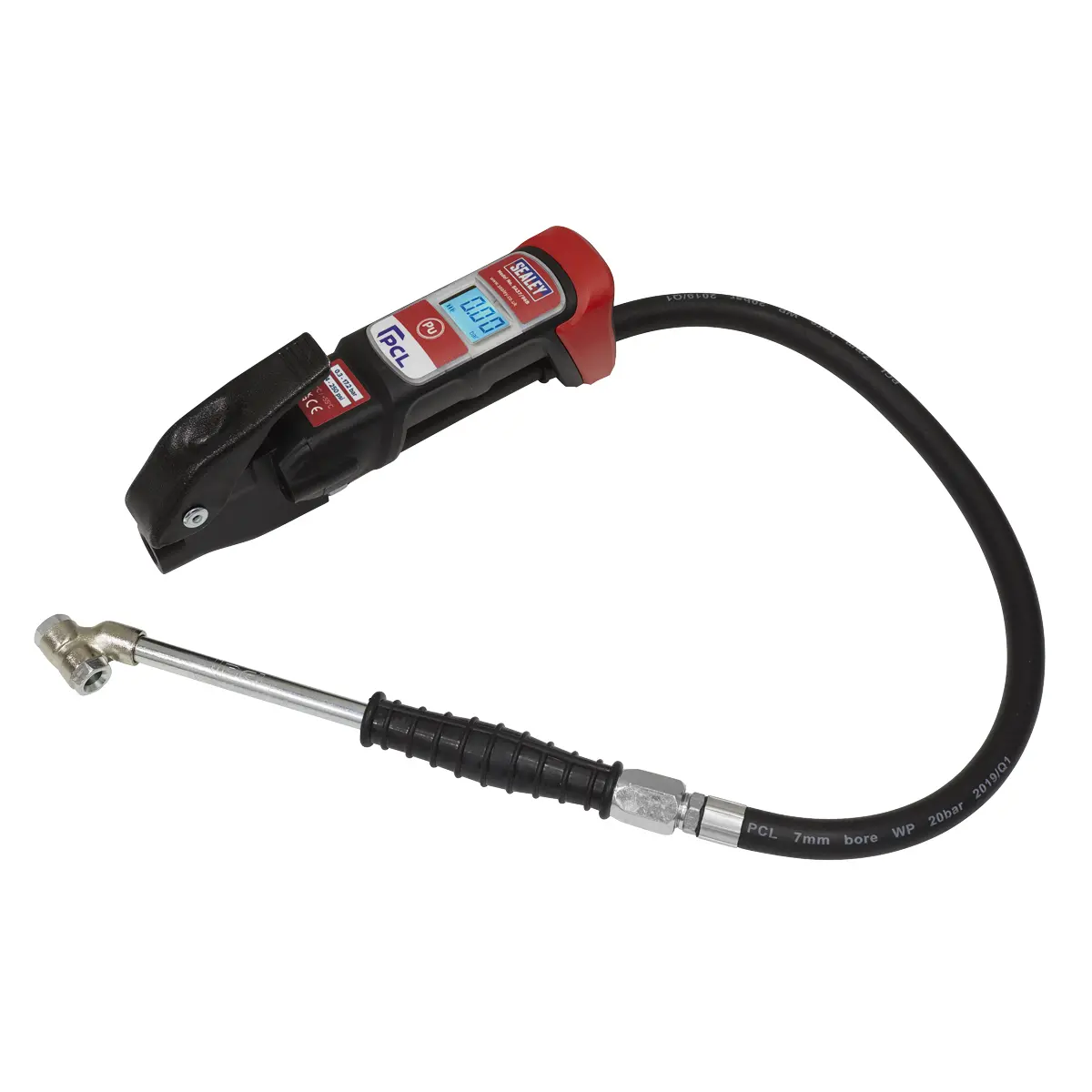 Pcl Anodised Digital Tyre Inflator With Twin Push-On Connector Sa37/96B 1