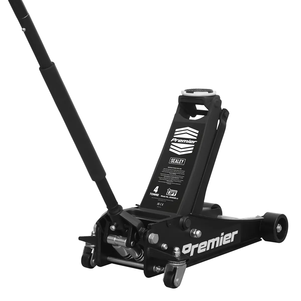 Premier Low Profile Trolley Jack With Rocket Lift 4 Tonne - Black 4040Ab 1