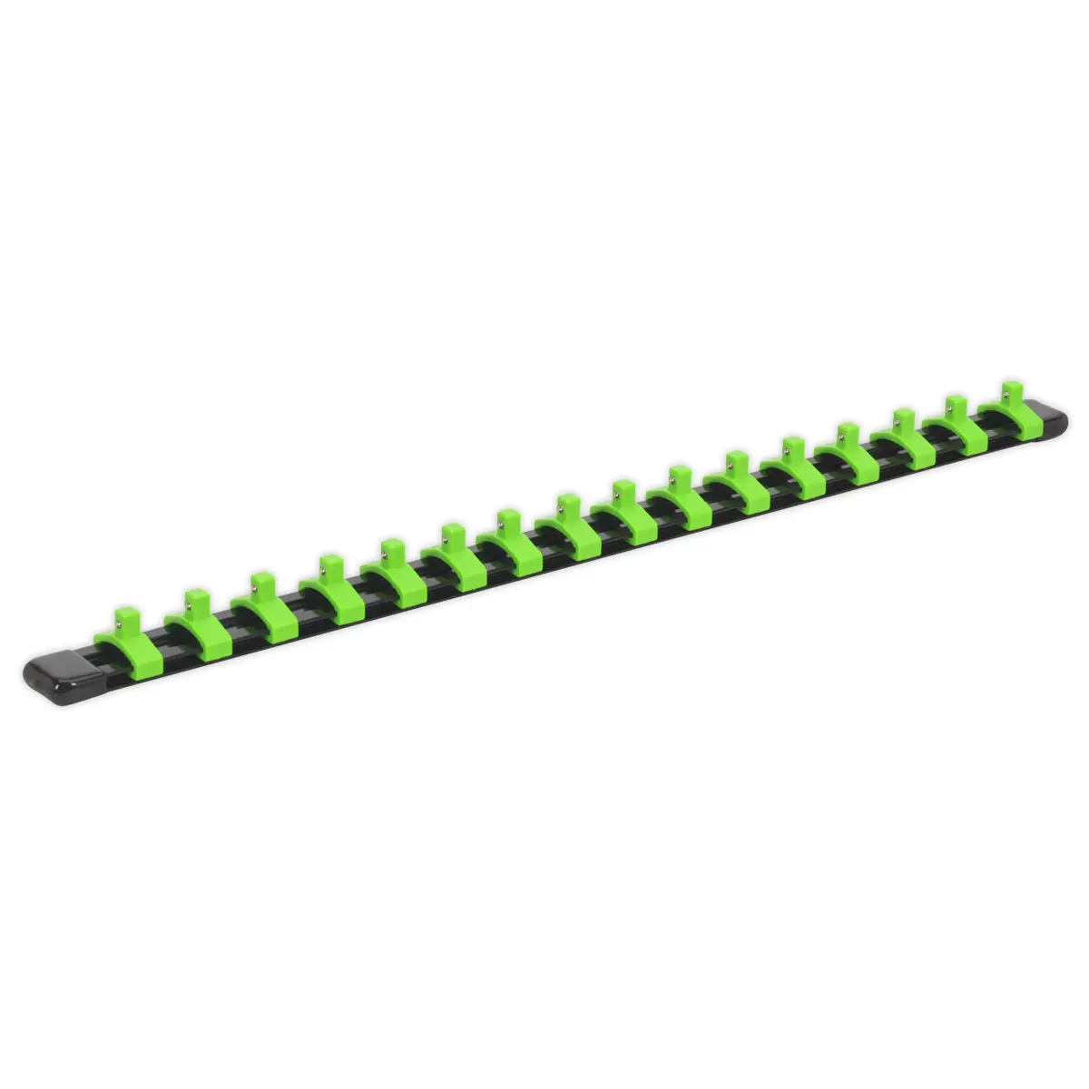Premier Socket Retaining Rail With 16 Clips 1/4"Sq Drive - Hi-Vis Green Ak27052hv 1