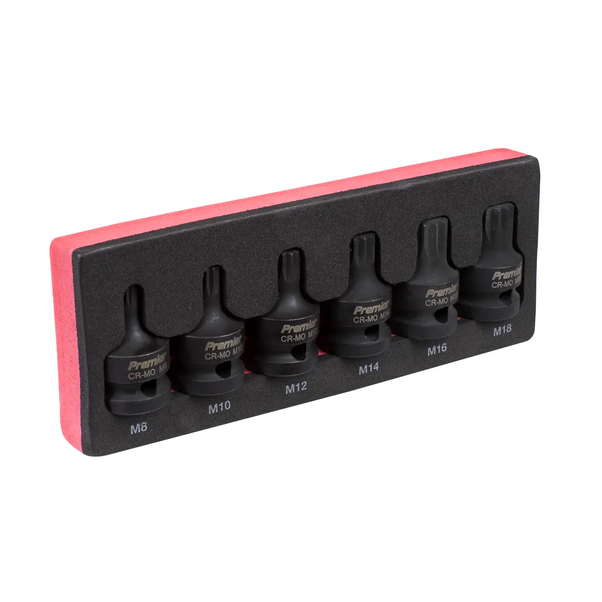 Premier Spline Impact Socket Bit Set 1/2"Sq Drive 6Pc Ak5608 1