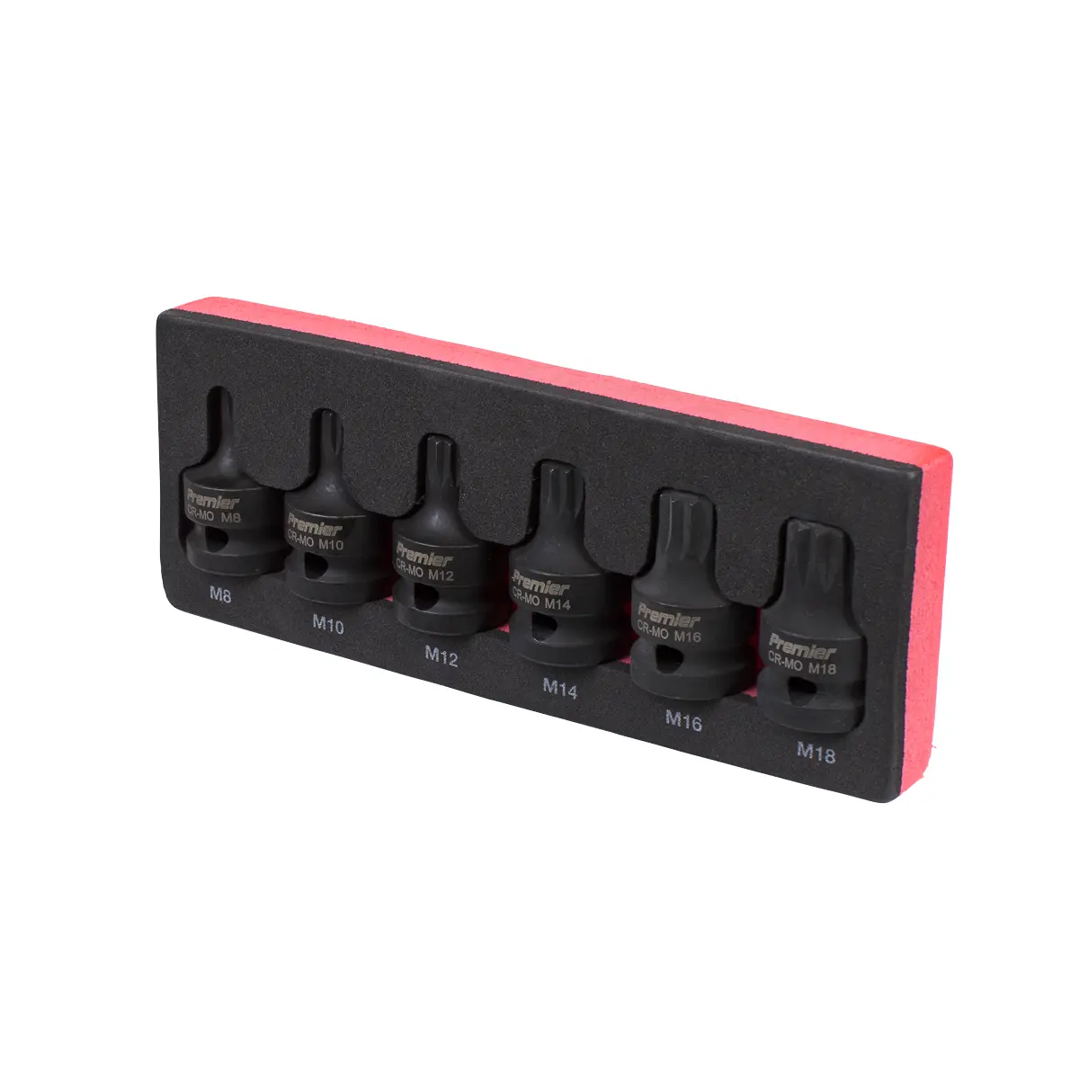 Premier Spline Impact Socket Bit Set 1/2"Sq Drive 6Pc Ak5608 2