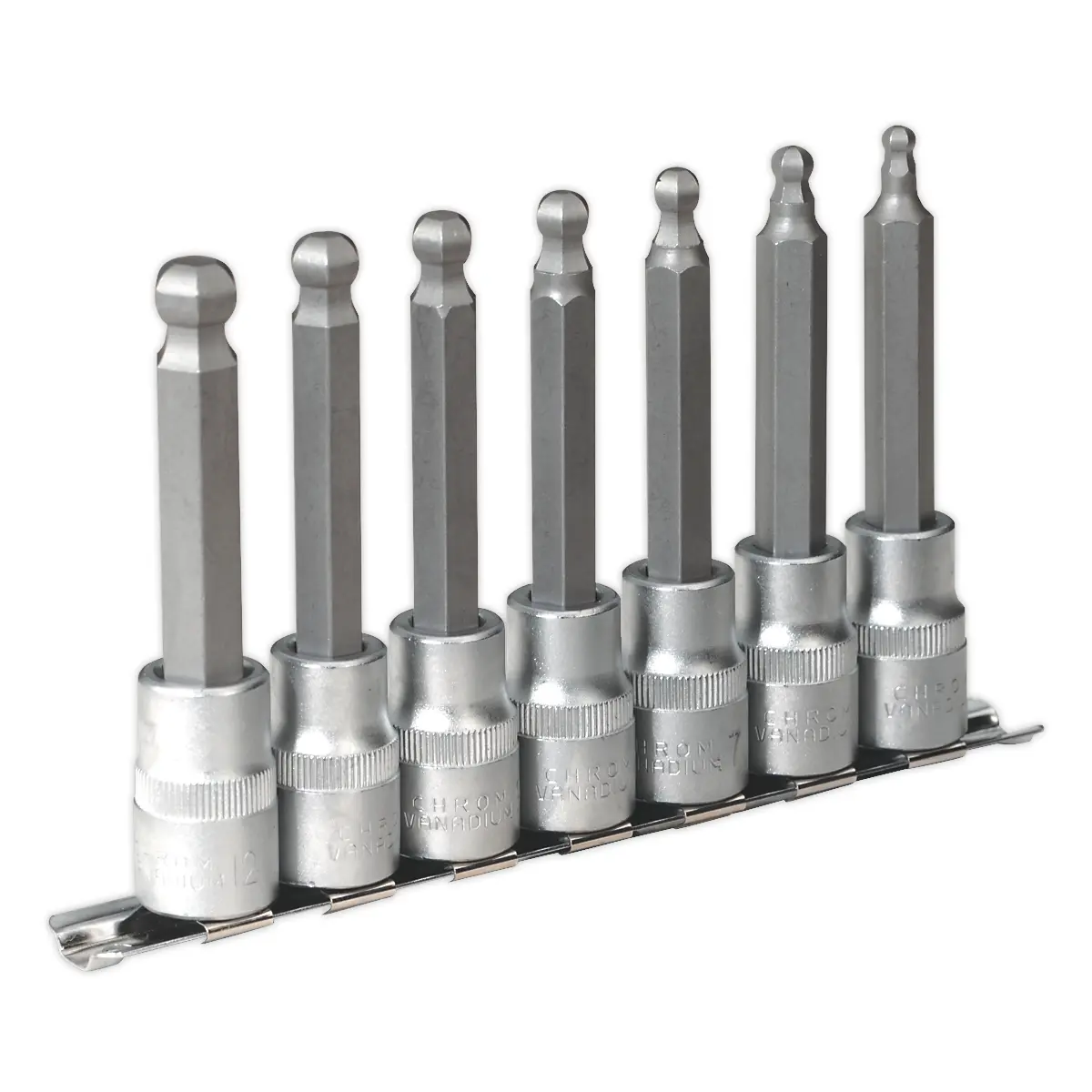 Premier Ball-End Hex Socket Bit Set 1/2"Sq Drive 7Pc Ak622 1