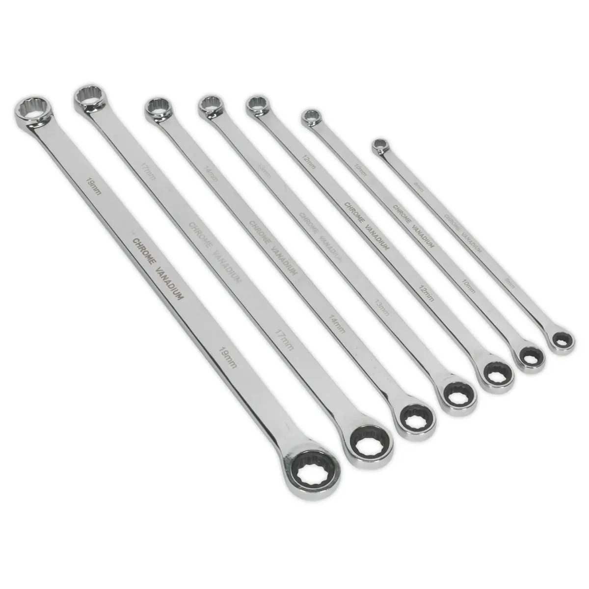 Premier Extra-Long Double Ring Ratchet/Fixed Spanner Set 7Pc Ak6319 1