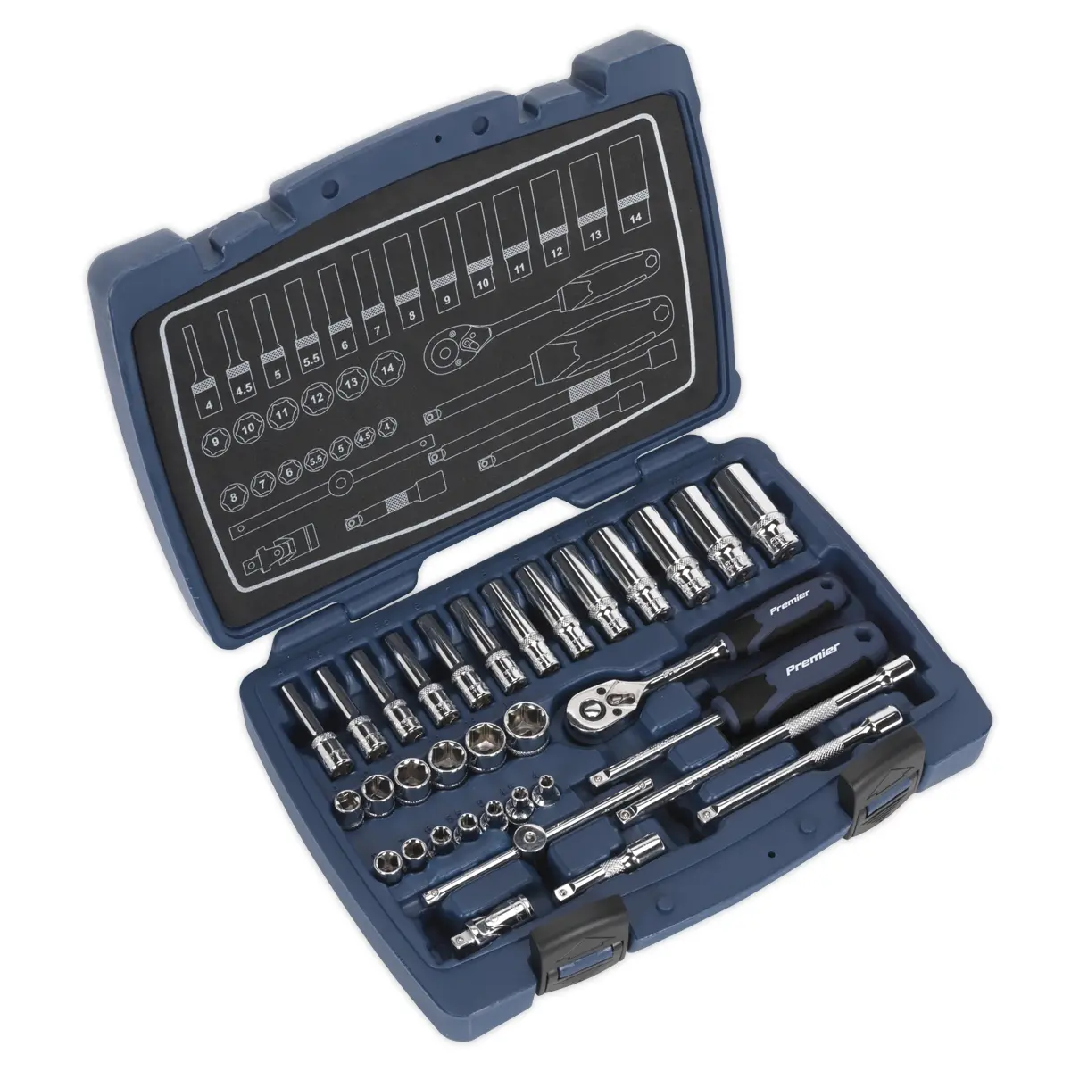Premier Socket Set 1/4"Sq Drive 33Pc Ak8990 1