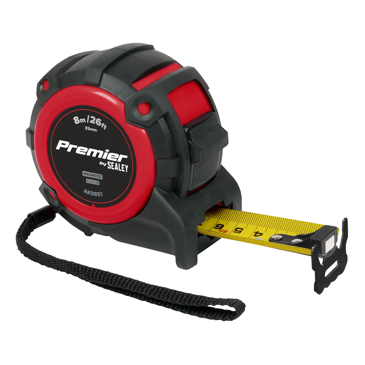 Premier Metric/Imperial Tape Measure Extra-Wide Blade 8M(26Ft) X 32Mm Ak9851 1