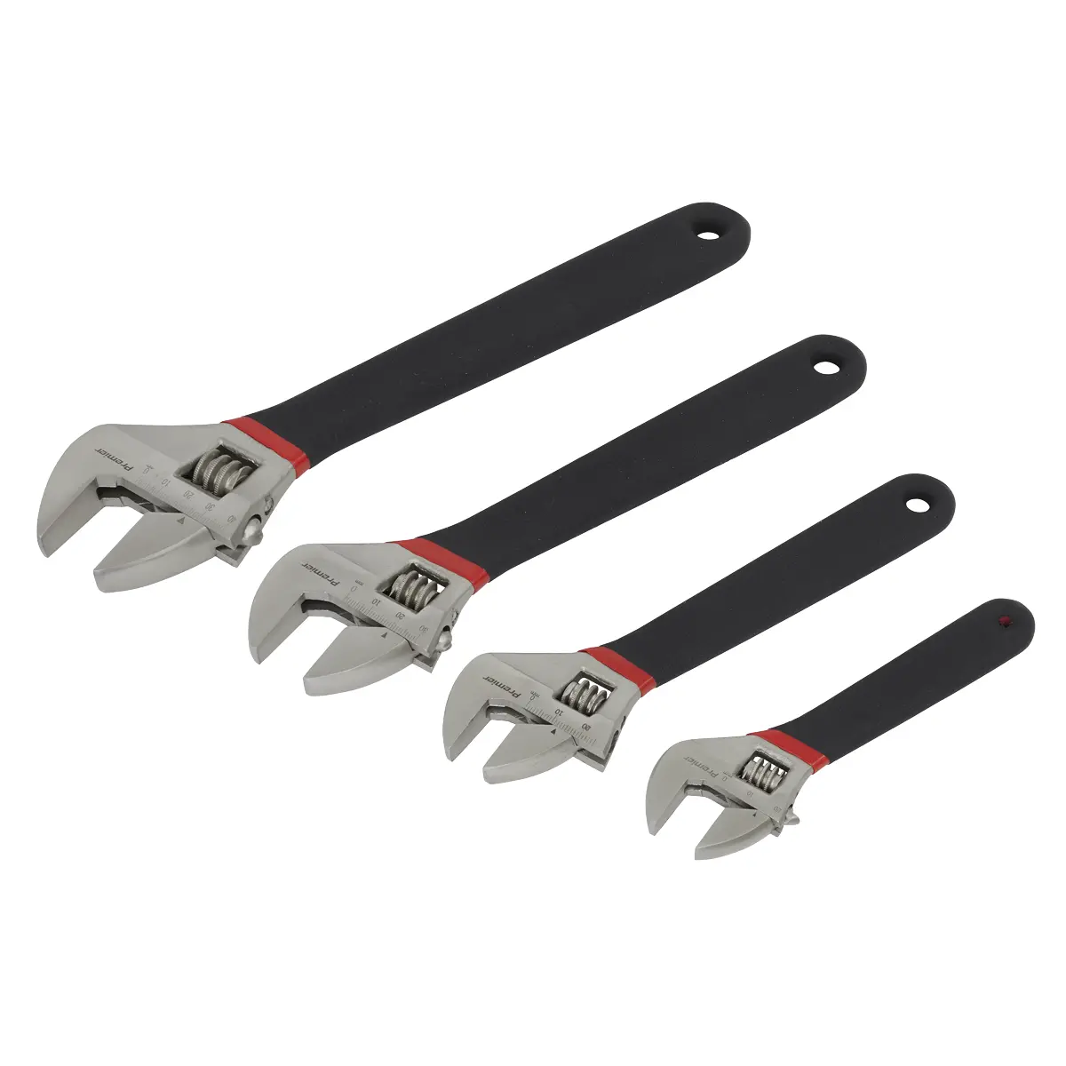Premier Adjustable Wrench Set Ni-Fe Finish 4Pc Ak9935 1