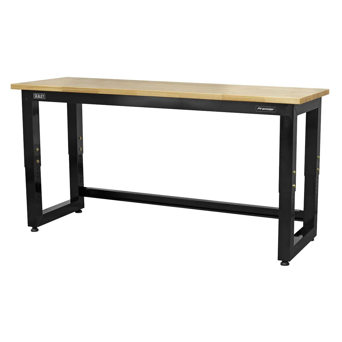 Premier™ Heavy-Duty Steel Adjustable Workbench With Wooden Worktop 1830Mm Apms22 1