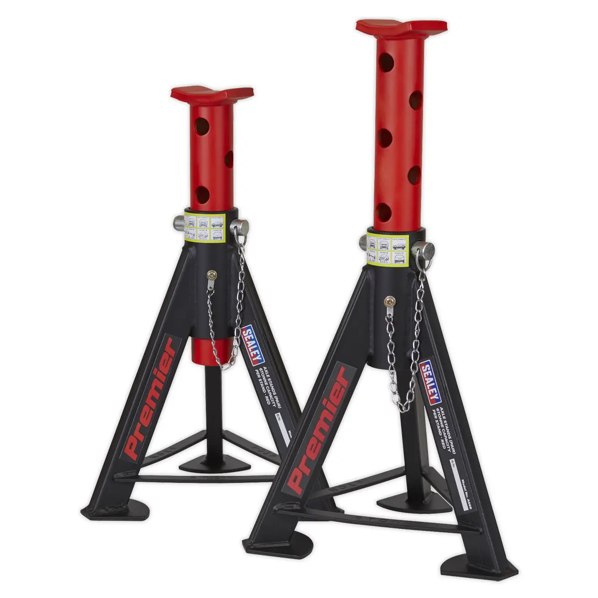 Premier Axle Stands (Pair) 6 Tonne Capacity Per Stand - Red As6r 1