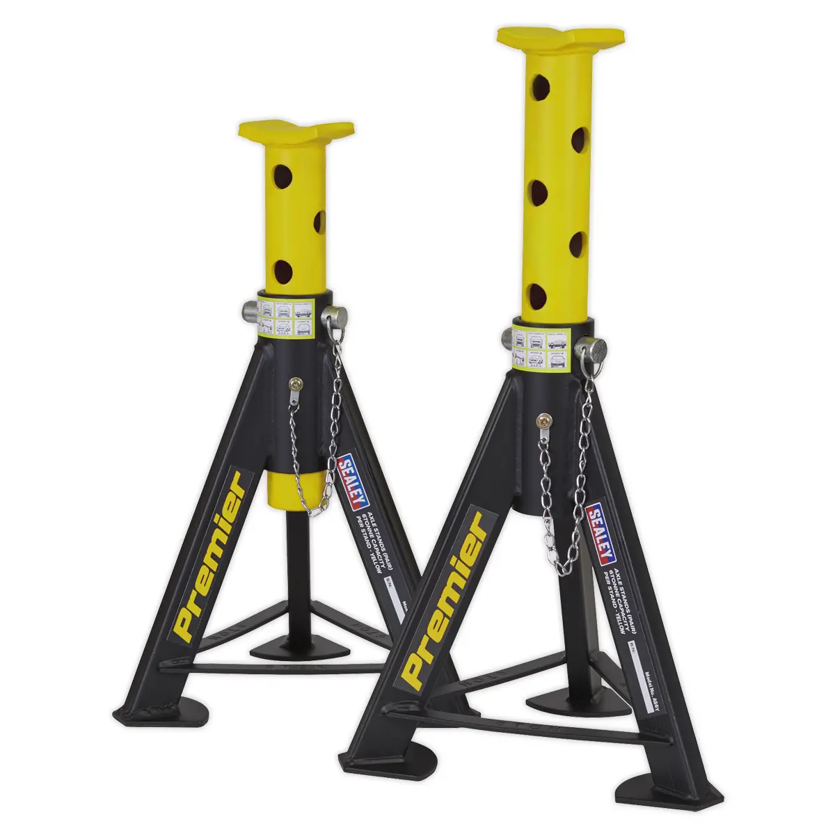 Premier Axle Stands (Pair) 6 Tonne Capacity Per Stand - Yellow As6y 1