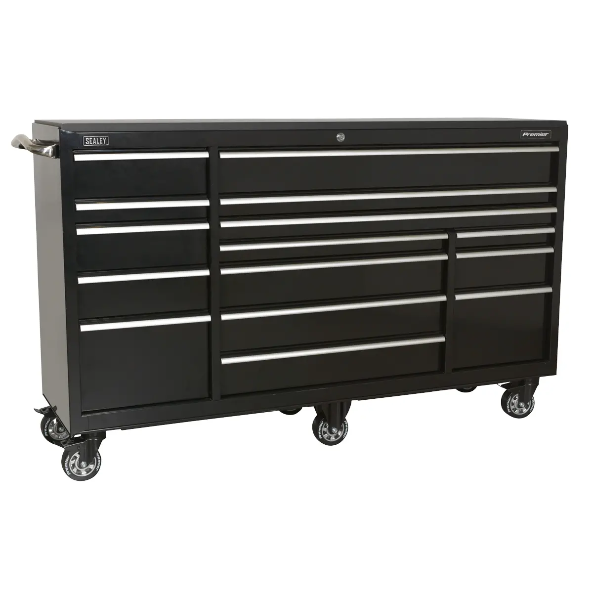 Premier™ Heavy-Duty Extra-Wide Rollcab 15 Drawer 1845Mm - Black Ptb183015 1