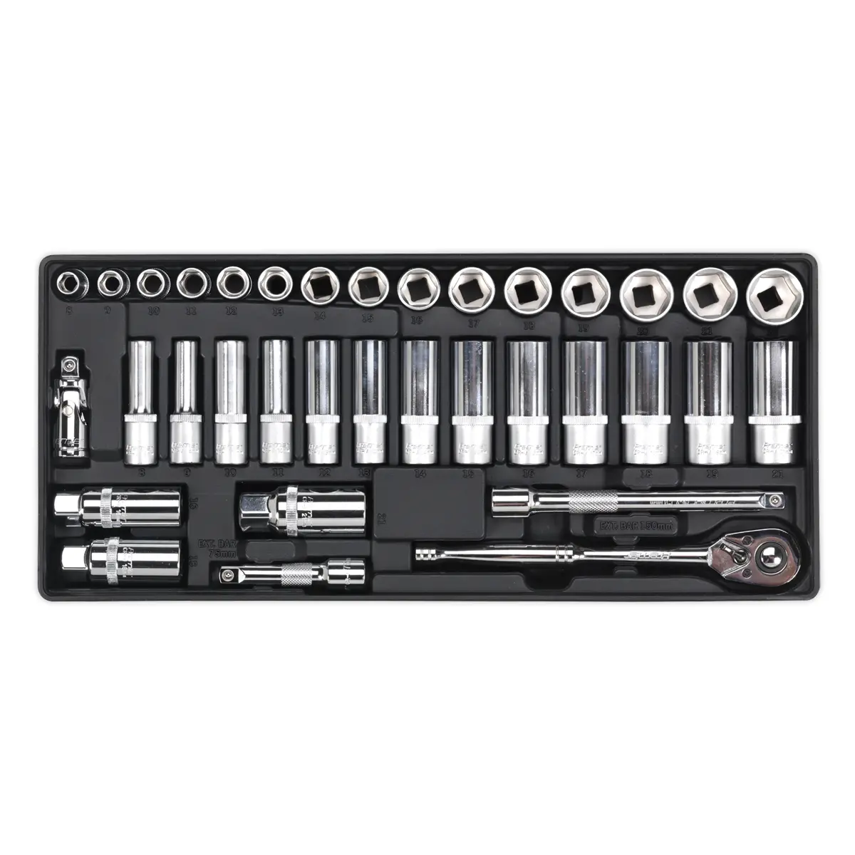 Premier Socket Set With Tool Tray 3/8"Sq Drive 35Pc Tbt20 1