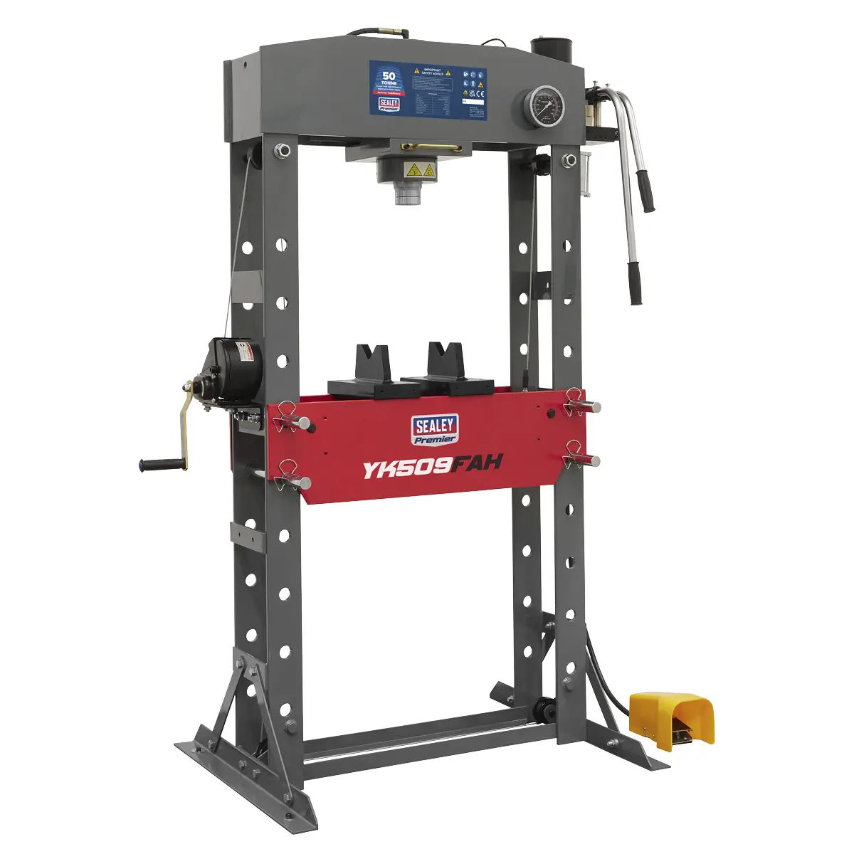Premier Air/Hydraulic Floor Type Press With Foot Pedal 50 Tonne Yk509fah 1