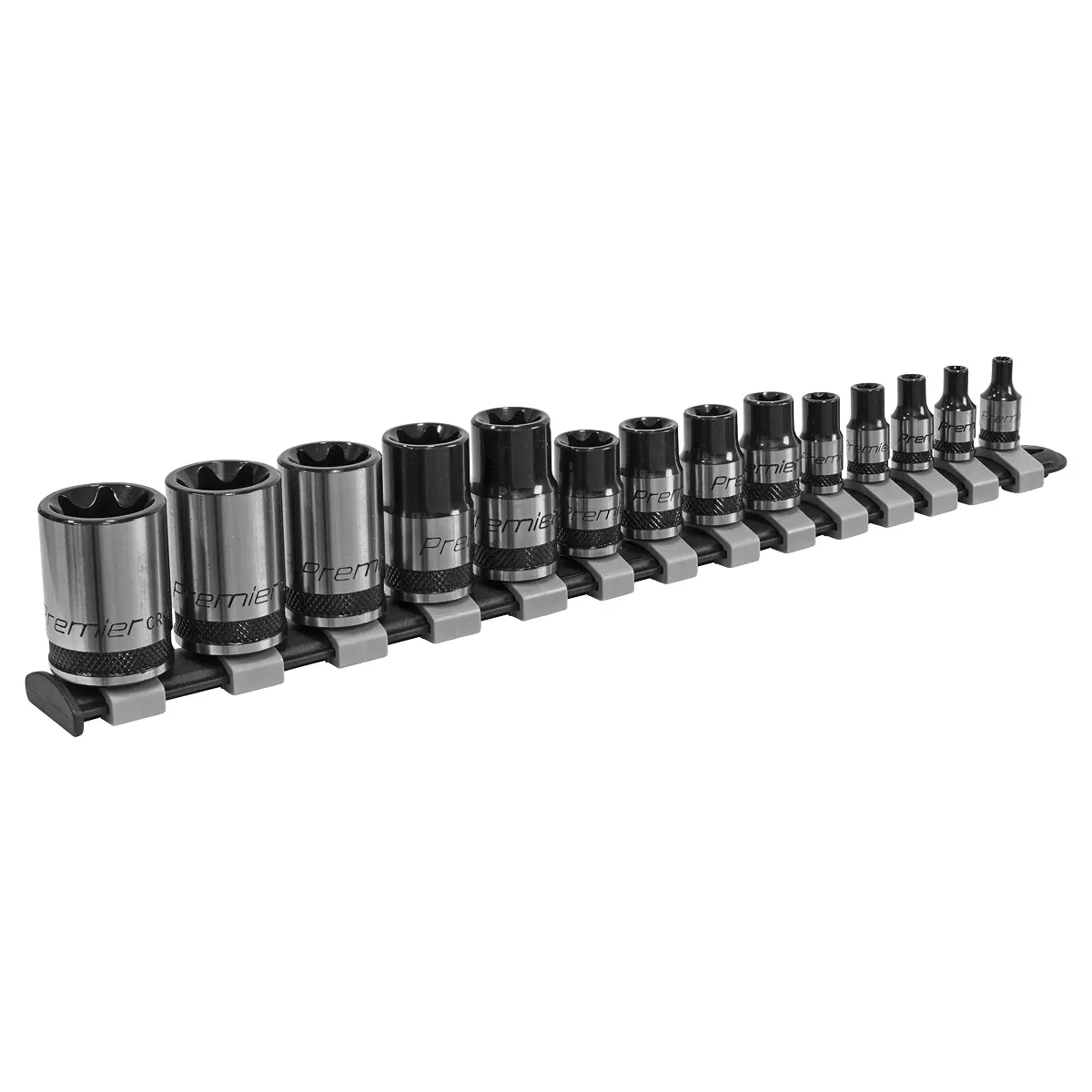 Premier Black Trx-Star* Socket Set 1/4", 3/8" & 1/2"Sq Drive E4-E24 14Pc Ak618b 1