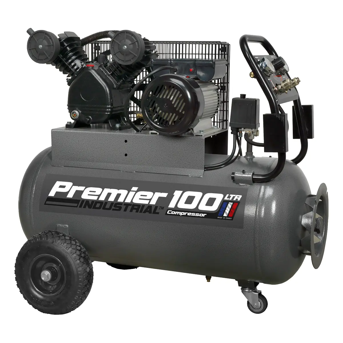 Premier Industrial Premier 100L Belt Drive Air Compressor With Front Control Panel 3Hp Sac3103b 1