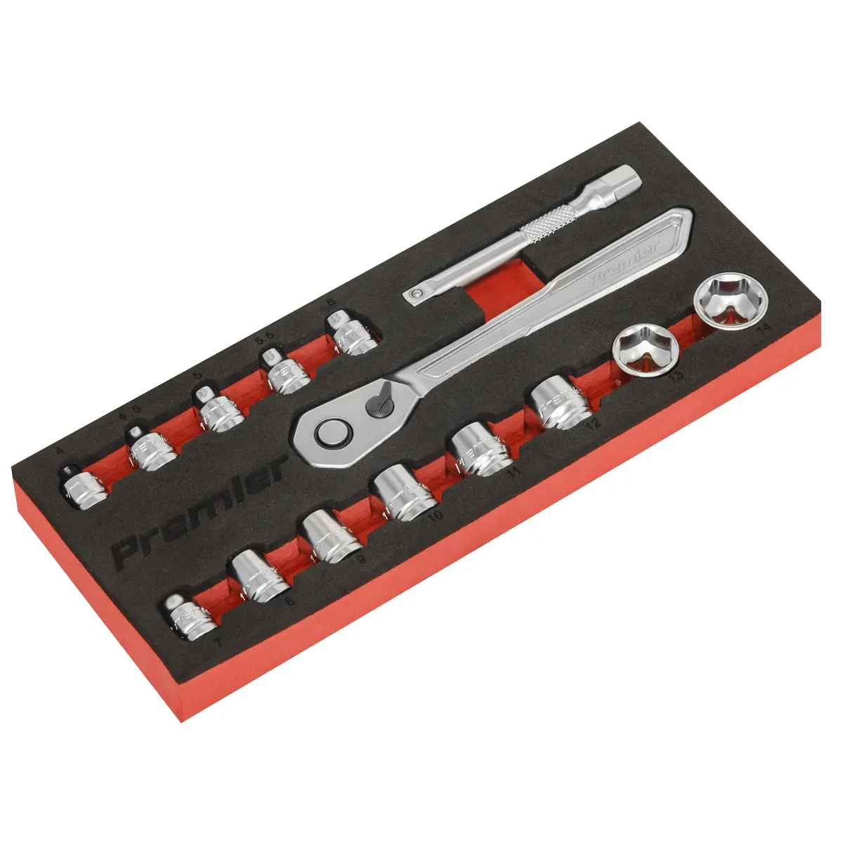 Premier Platinum Low Profile Socket Set 1/4"Sq Drive 15Pc Ak5783 1