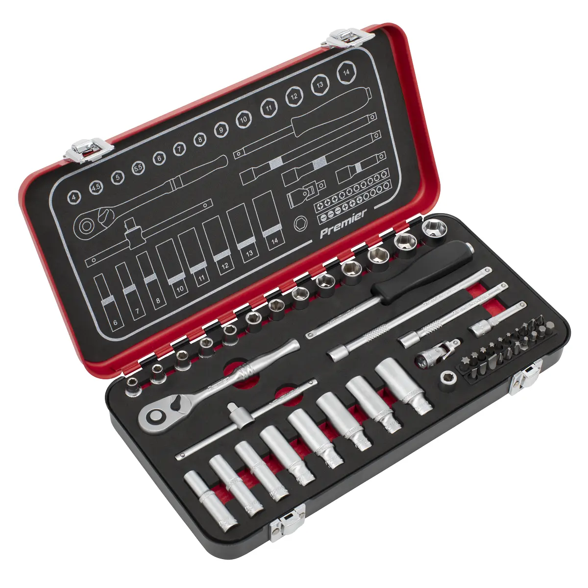 Premier Platinum Socket Set 1/4"Sq Drive 49Pc Ak7920 1