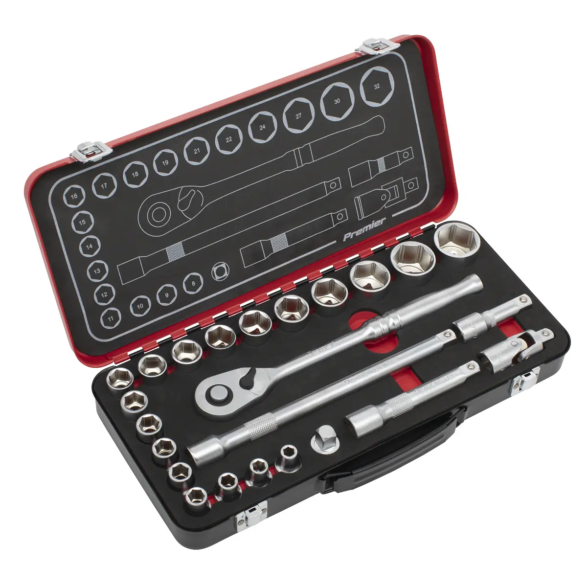 Premier Platinum Socket Set 1/2"Sq Drive 24Pc Ak7924 1