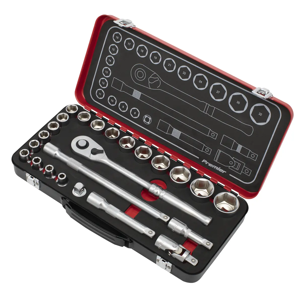 Premier Platinum Socket Set 1/2"Sq Drive 24Pc Ak7924 2