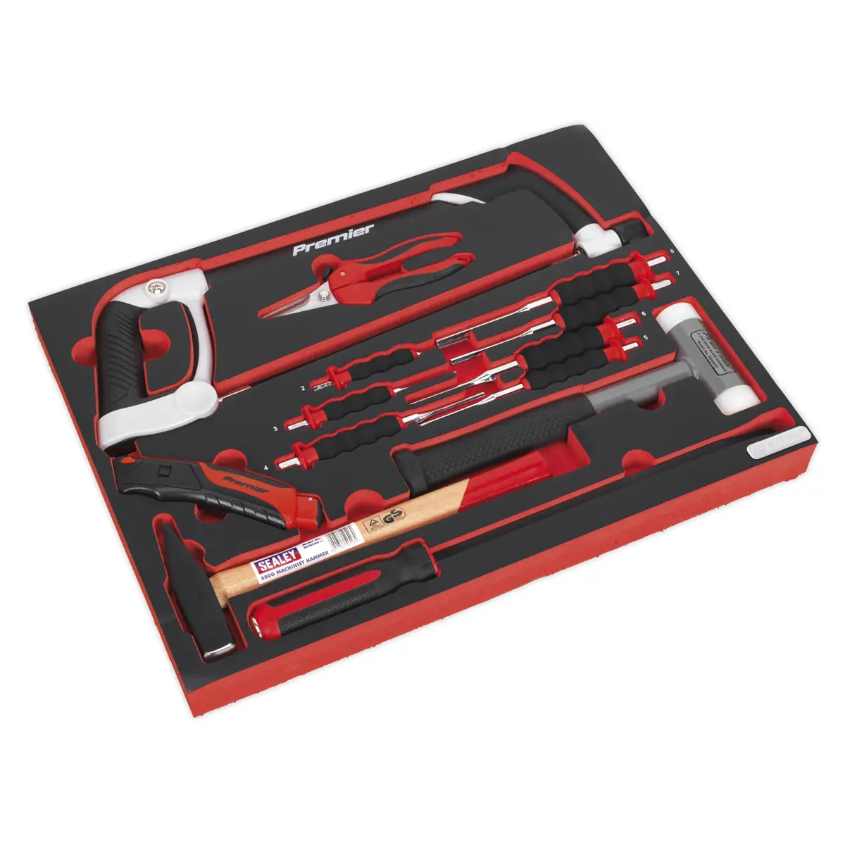Premier Platinum Hacksaw, Hammers & Punch Kit With Tool Tray 13Pc Tbtp06eu 1