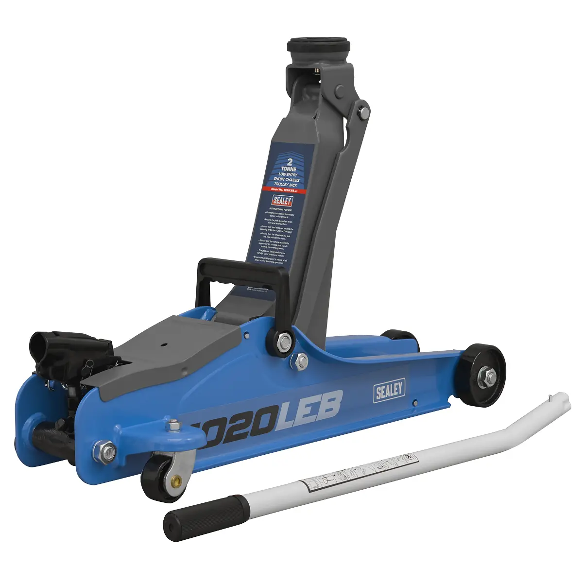 Sealey Low Profile Short Chassis Trolley Jack 2 Tonne - Blue 1020Leb 1