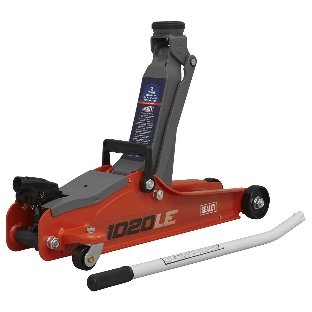 Sealey Low Profile Short Chassis Trolley Jack 2 Tonne - Red 1020Le 1