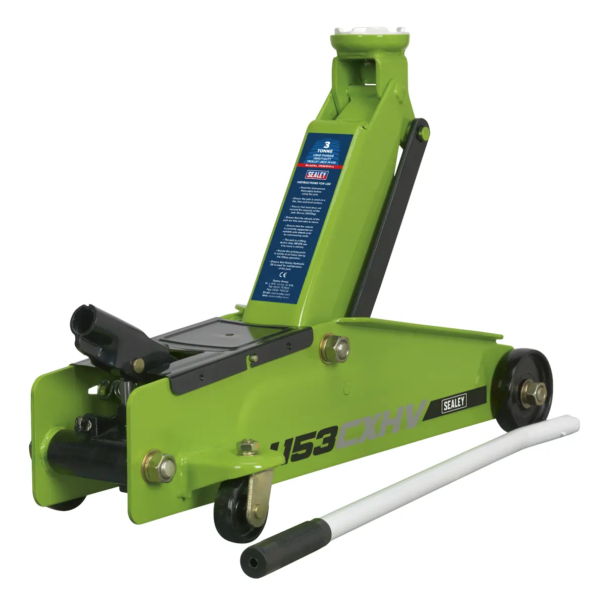 Sealey Heavy-Duty Long Reach Trolley Jack 3 Tonne - Green 1153Cxhv 1