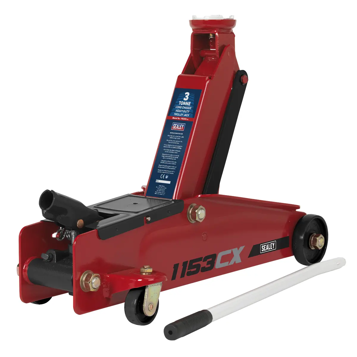 Sealey Heavy-Duty Long Reach Trolley Jack 3 Tonne 1153Cx 1