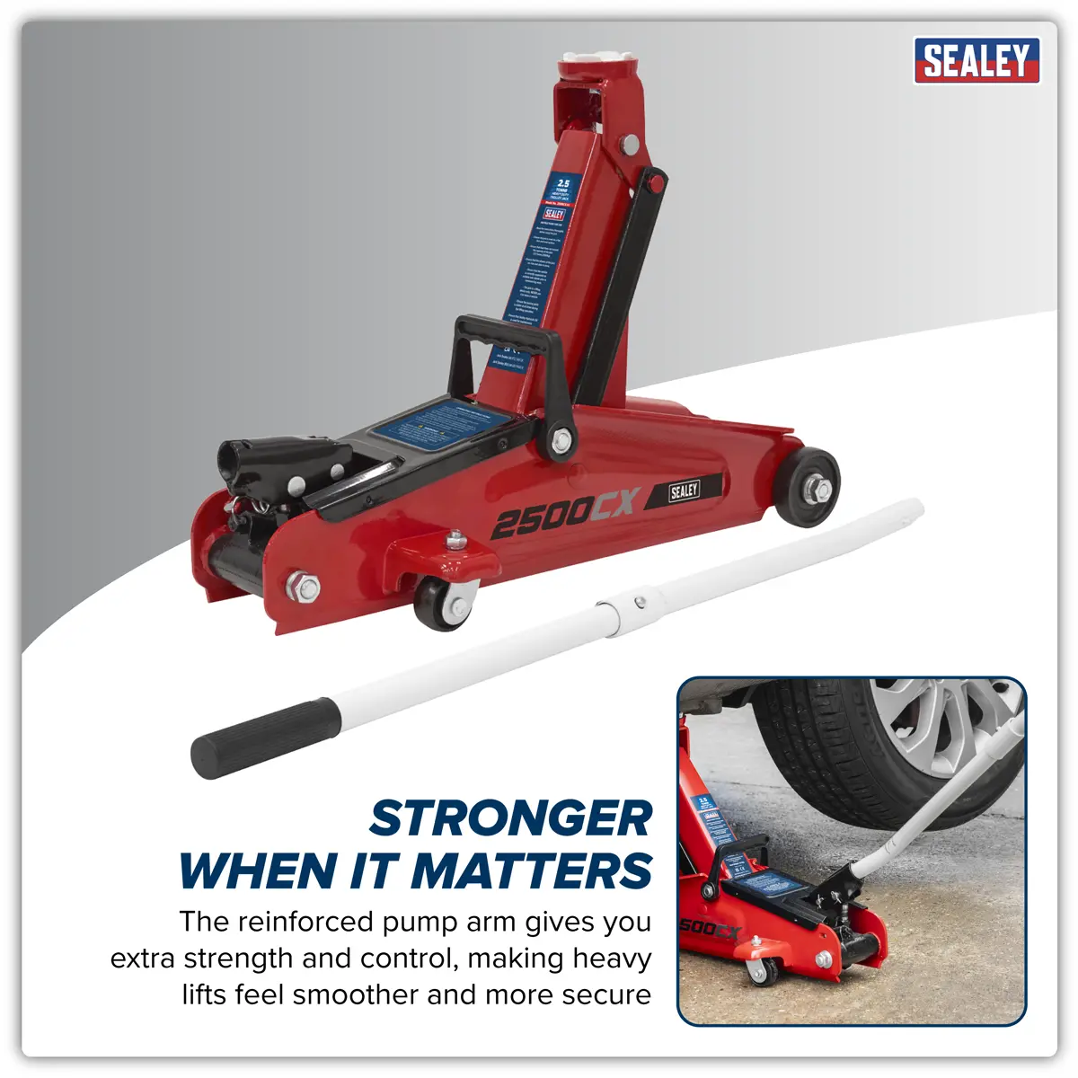 Sealey Heavy-Duty Trolley Jack 2.5 Tonne 2500Cx 2