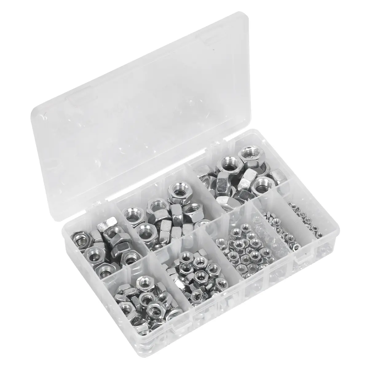Sealey Steel Nut Assortment 255Pc M4-M16 Metric Ab046sn 1